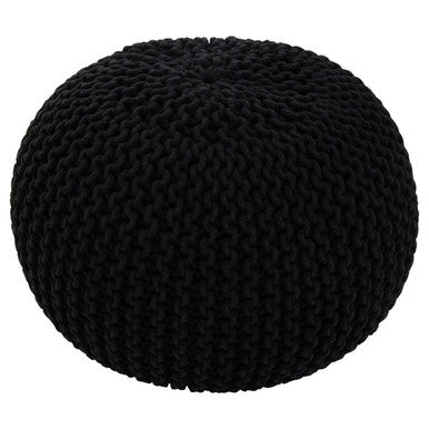 Kids Knit Black Cotton Pouffe