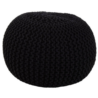 Kids Knit Black Cotton Pouffe