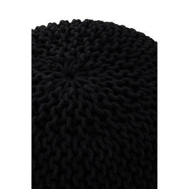 Kids Knit Black Cotton Pouffe
