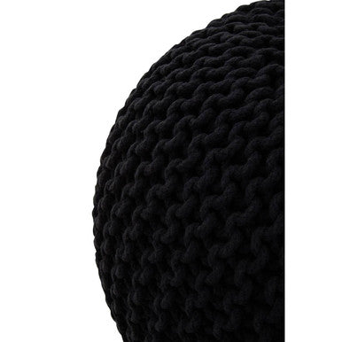 Kids Knit Black Cotton Pouffe