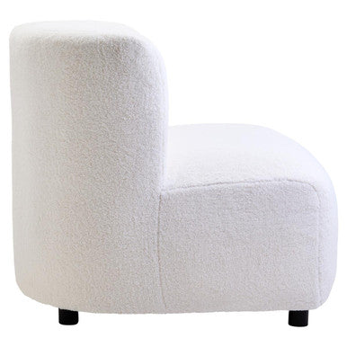 Montreal Ivory Boucle Effect Lounge Chair with Curved Back