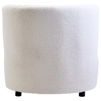 Montreal Ivory Boucle Effect Lounge Chair with Curved Back
