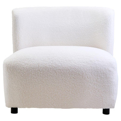 Montreal Ivory Boucle Effect Lounge Chair with Curved Back