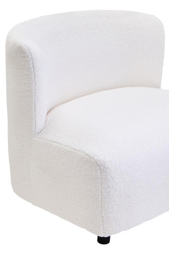Montreal Ivory Boucle Effect Lounge Chair with Curved Back