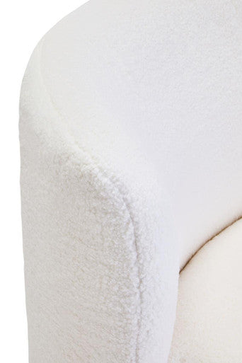 Montreal Ivory Boucle Effect Lounge Chair with Curved Back