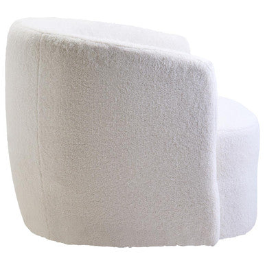 Ivory Boucle Effect Curved Lounge Chair with Swivel Base | Montreal