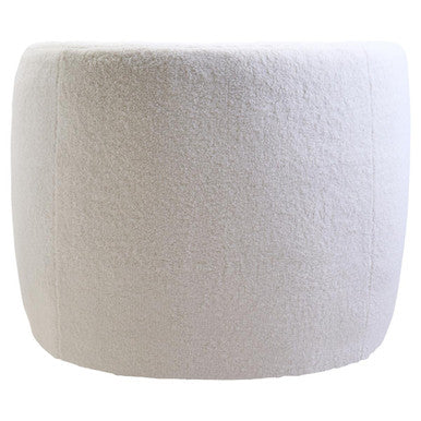 Ivory Boucle Effect Curved Lounge Chair with Swivel Base | Montreal
