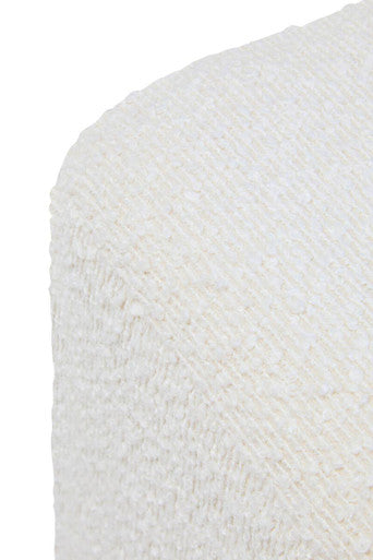 Mota Cream Boucle Square Stool with Minimalist Profile