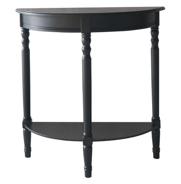 Heritage Black Wooden Half Moon Console Table