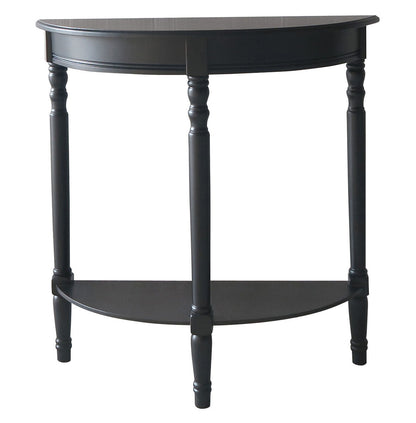 Heritage Black Wooden Half Moon Console Table
