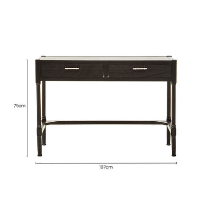 Heritage Black Wooden 2 Drawer Desk