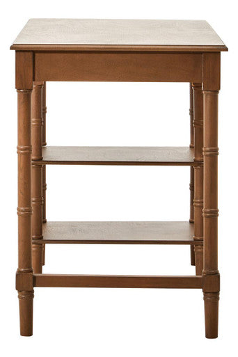 Heritage Natural Wooden 1 Drawer Desk with Shelves