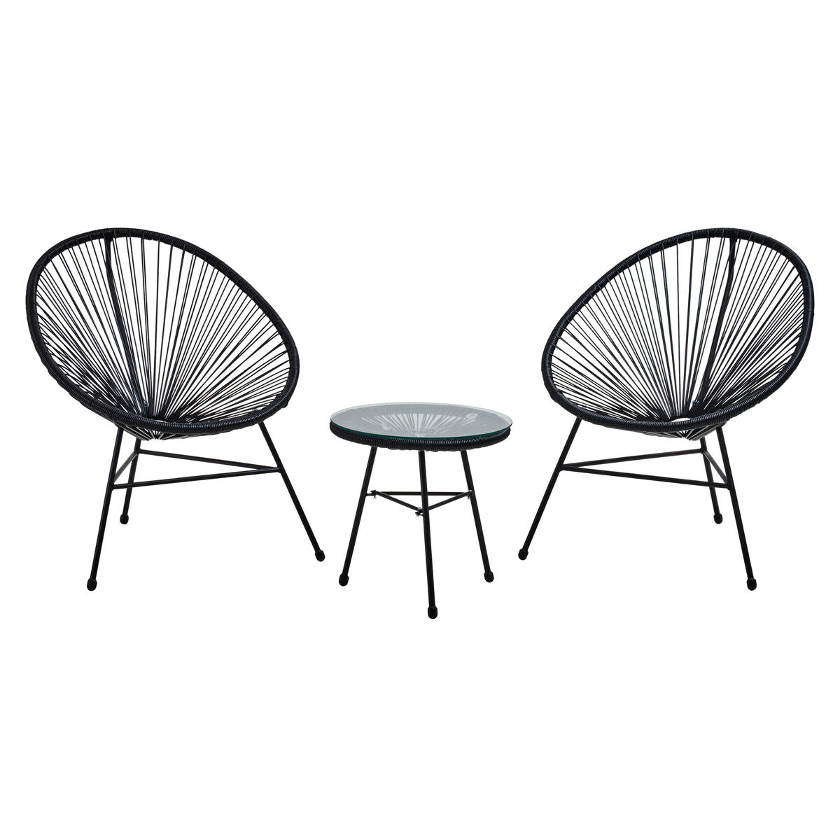 Black Rattan 3 Piece Patio Set | Miami