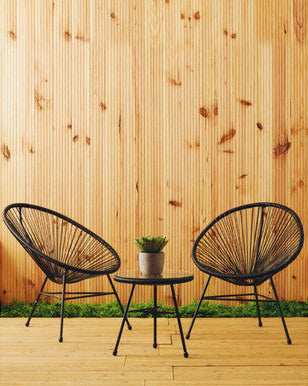 Black Rattan 3 Piece Patio Set | Miami