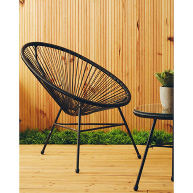Black Rattan 3 Piece Patio Set | Miami