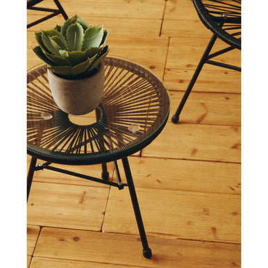 Black Rattan 3 Piece Patio Set | Miami