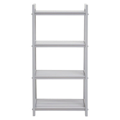Chester Grey Tropical Hevea Wood 4 Tier Ladder Shelf Unit