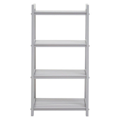Chester Grey Tropical Hevea Wood 4 Tier Ladder Shelf Unit