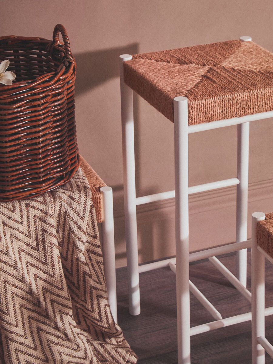 Natural Rope and White Bar Stool | Bandar