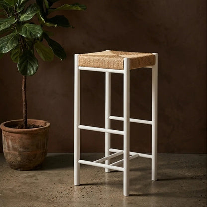 Natural Rope and White Bar Stool | Bandar