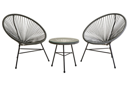 Grey 3 Piece Rattan Patio Set | Miami