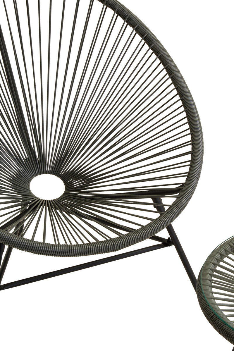Grey 3 Piece Rattan Patio Set | Miami