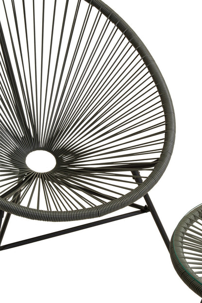 Grey 3 Piece Rattan Patio Set | Miami