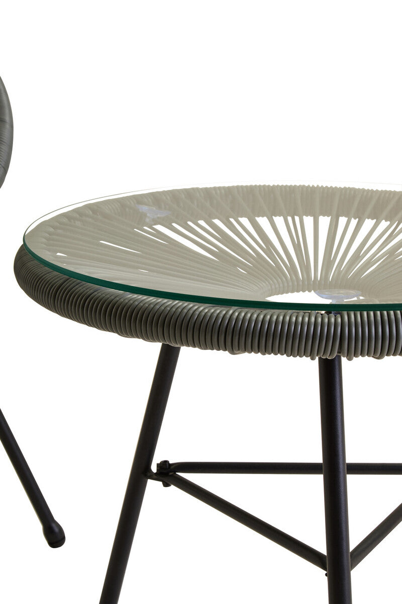 Grey 3 Piece Rattan Patio Set | Miami