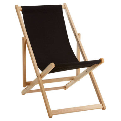 Beauport Black Wooden Deck Chair