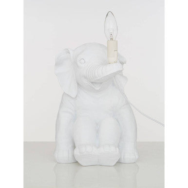 Boho White Elephant Table Lamp