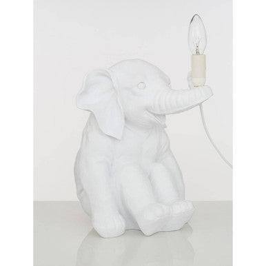Boho White Elephant Table Lamp
