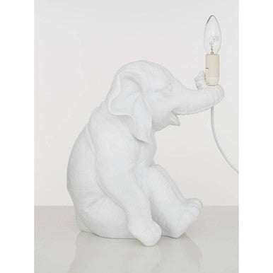Boho White Elephant Table Lamp