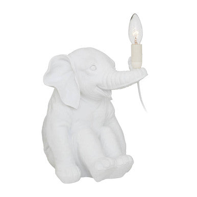 Boho White Elephant Table Lamp