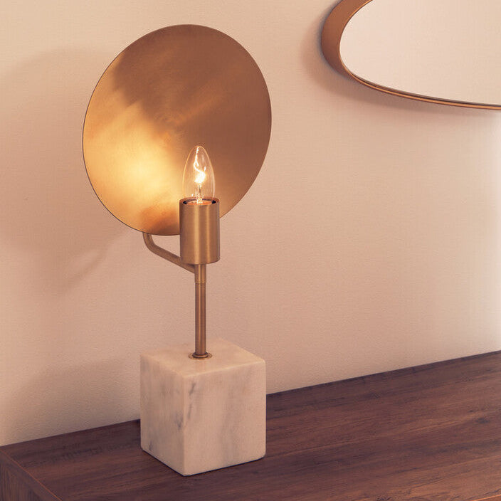 Saramis Table Lamp With White Marble Base