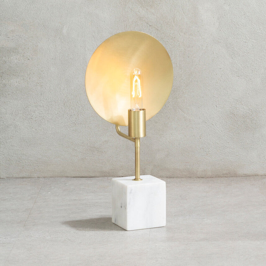Saramis Table Lamp With White Marble Base