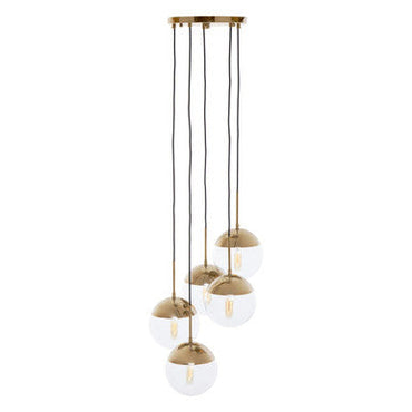 Gold Finish Five Pendant Lights | Revive