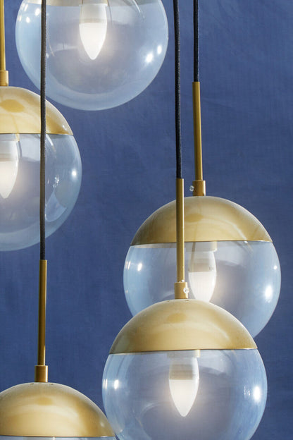 Gold Finish Five Pendant Lights | Revive