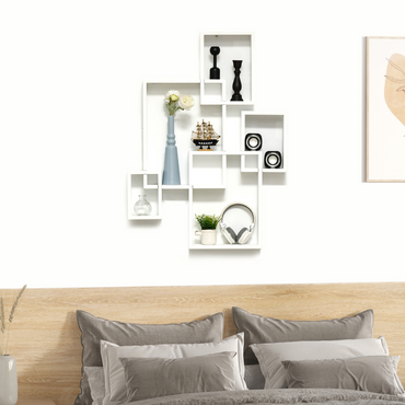 Aurora Floating Shelves, Interlocking Cube Shelves for Decoration, White