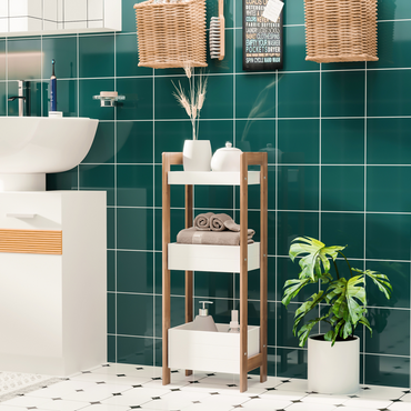 Bathroom Shelves, 3-Tier-Bamboo