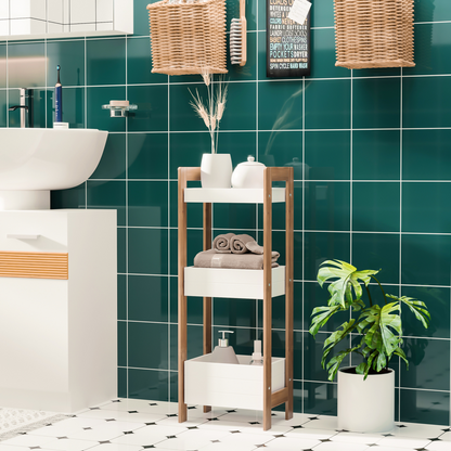 Bathroom Shelves, 3-Tier-Bamboo