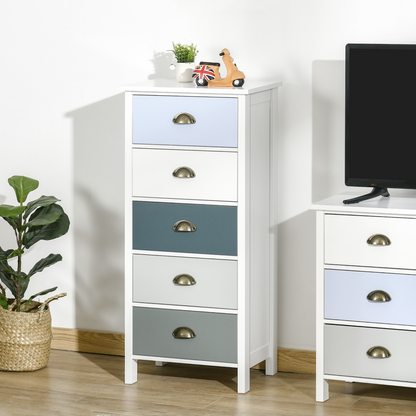 Chest of Drawers, 5-Drawer Dresser with Metal Handle