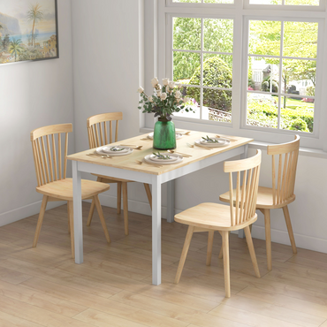 Aurora Dining Table Farmhouse Kitchen Table w/ Wood Frame for Dining Room