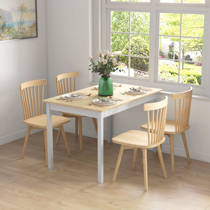 Aurora Dining Table Farmhouse Kitchen Table w/ Wood Frame for Dining Room