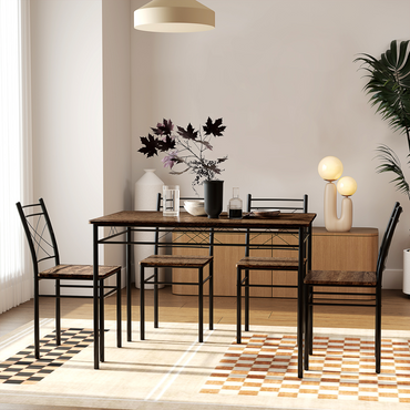 Aurora 5 Piece Dining Table and Chairs Set, Space Saving, Oak