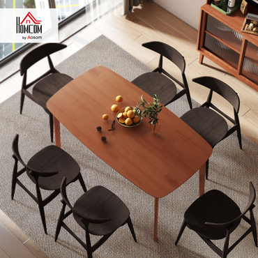 Aurora 150 cm Rectangular Dining Table with Solid Wood Frame, Light Brown