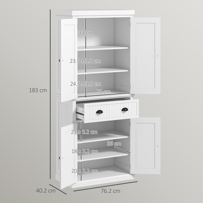 Freestanding Kitchen Storage Cabinet Drawers Cupboards Shelves White