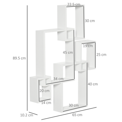 Aurora Floating Shelves, Interlocking Cube Shelves for Decoration, White