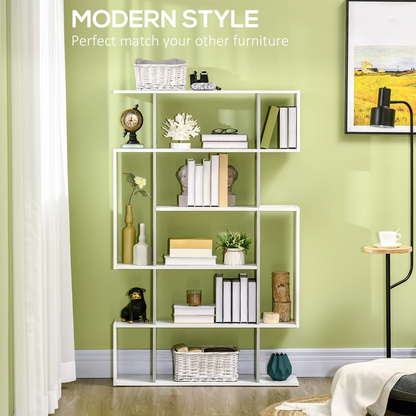 5-Tier Bookshelf, Modern Bookcase with 13 Open Shelves, White