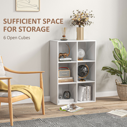 Storage Cabinet Bookcase 6 Cube Organiser Shelves White