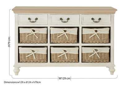 Storage Cabinet with 6 Willow Baskets | Hendra